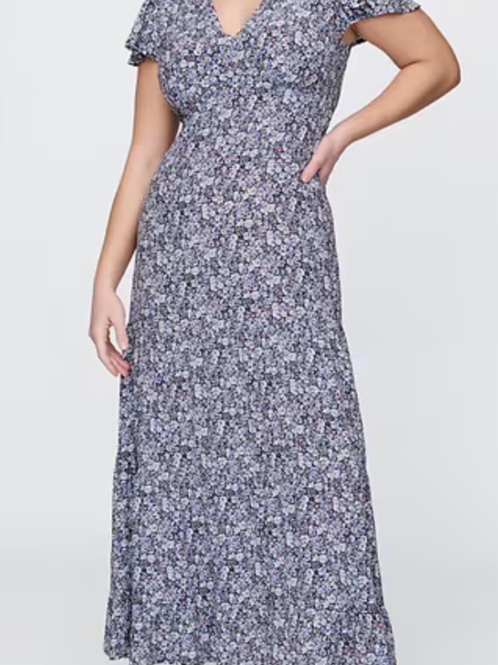 GAP Lavender Floral V-Neck Maxi Dress